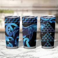 Humpback Whale Matariki New Zealand Tumbler Cup NZ Maori Paikea Poutama Luxury Blue LT14 - Polynesian Pride