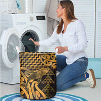 Humpback Whale Matariki New Zealand Laundry Basket NZ Maori Paikea Poutama Luxury Gold LT14 - Polynesian Pride