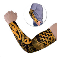 Humpback Whale Matariki New Zealand Arm Sleeves NZ Maori Paikea Poutama Luxury Gold LT14 Set of 2 Gold - Polynesian Pride