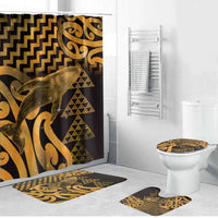 Humpback Whale Matariki New Zealand Bathroom Set NZ Maori Paikea Poutama Luxury Gold LT14 Bathroom Set (4 pcs) Gold - Polynesian Pride