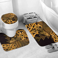 Humpback Whale Matariki New Zealand Bathroom Set NZ Maori Paikea Poutama Luxury Gold LT14 Mat Set Only (3 pcs) One Size Gold - Polynesian Pride