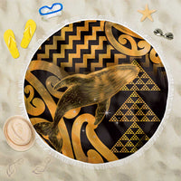Humpback Whale Matariki New Zealand Beach Blanket NZ Maori Paikea Poutama Luxury Gold LT14 One Size 150cm Gold - Polynesian Pride