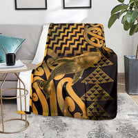 Humpback Whale Matariki New Zealand Blanket NZ Maori Paikea Poutama Luxury Gold