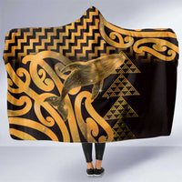Humpback Whale Matariki New Zealand Hooded Blanket NZ Maori Paikea Poutama Luxury Gold LT14 One Size Gold - Polynesian Pride