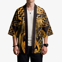Humpback Whale Matariki New Zealand Kimono NZ Maori Paikea Poutama Luxury Gold LT14 - Polynesian Pride