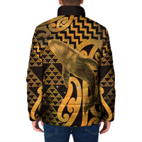 Humpback Whale Matariki New Zealand Padded Jacket NZ Maori Paikea Poutama Luxury Gold LT14 - Polynesian Pride