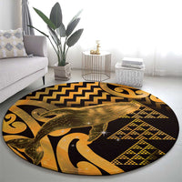 Humpback Whale Matariki New Zealand Round Carpet NZ Maori Paikea Poutama Luxury Gold LT14 - Polynesian Pride