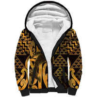 Humpback Whale Matariki New Zealand Sherpa Hoodie NZ Maori Paikea Poutama Luxury Gold LT14 Unisex Gold - Polynesian Pride