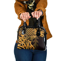 Humpback Whale Matariki New Zealand Shoulder Handbag NZ Maori Paikea Poutama Luxury Gold LT14 One Size Gold - Polynesian Pride