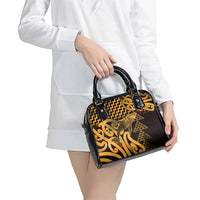 Humpback Whale Matariki New Zealand Shoulder Handbag NZ Maori Paikea Poutama Luxury Gold LT14 - Polynesian Pride