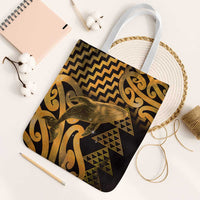 Humpback Whale Matariki New Zealand Tote Bag NZ Maori Paikea Poutama Luxury Gold LT14 White Strap One Size Gold - Polynesian Pride