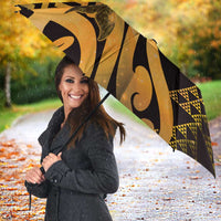 Humpback Whale Matariki New Zealand Umbrella NZ Maori Paikea Poutama Luxury Gold LT14 - Polynesian Pride