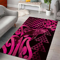 Humpback Whale Matariki New Zealand Area Rug NZ Maori Paikea Poutama Luxury Pink LT14 - Polynesian Pride