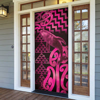 Humpback Whale Matariki New Zealand Door Cover NZ Maori Paikea Poutama Luxury Pink LT14 - Polynesian Pride