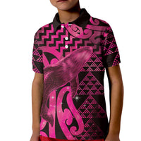 Humpback Whale Matariki New Zealand Kid Polo Shirt NZ Maori Paikea Poutama Luxury Pink LT14 Kid Pink - Polynesian Pride