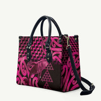Humpback Whale Matariki New Zealand Leather Bag NZ Maori Paikea Poutama Luxury Pink LT14 Pink - Polynesian Pride