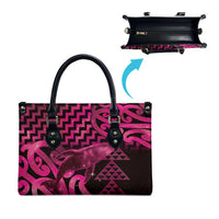 Humpback Whale Matariki New Zealand Leather Bag NZ Maori Paikea Poutama Luxury Pink LT14 - Polynesian Pride