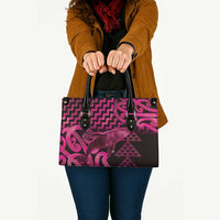 Humpback Whale Matariki New Zealand Leather Bag NZ Maori Paikea Poutama Luxury Pink LT14 - Polynesian Pride