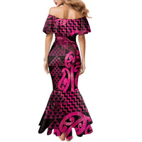 Humpback Whale Matariki New Zealand Mermaid Dress NZ Maori Paikea Poutama Luxury Pink LT14 - Polynesian Pride
