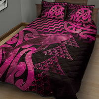 Humpback Whale Matariki New Zealand Quilt Bed Set NZ Maori Paikea Poutama Luxury Pink LT14 - Polynesian Pride