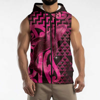 Humpback Whale Matariki New Zealand Sleeveless Zip Hoodie NZ Maori Paikea Poutama Luxury Pink LT14 - Polynesian Pride