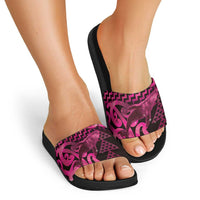 Humpback Whale Matariki New Zealand Slide Sandals NZ Maori Paikea Poutama Luxury Pink LT14 - Polynesian Pride