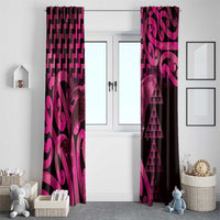 Humpback Whale Matariki New Zealand Window Curtain NZ Maori Paikea Poutama Luxury Pink LT14 - Polynesian Pride
