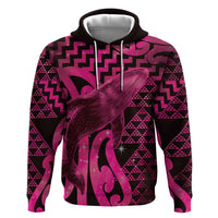 Humpback Whale Matariki New Zealand Zip Hoodie NZ Maori Paikea Poutama Luxury Pink LT14 Pullover Hoodie Pink - Polynesian Pride