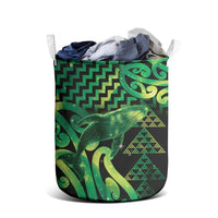 Humpback Whale Matariki New Zealand Laundry Basket NZ Maori Paikea Poutama Luxury Green LT14 - Polynesian Pride