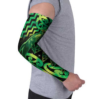 Humpback Whale Matariki New Zealand Arm Sleeves NZ Maori Paikea Poutama Luxury Green LT14 - Polynesian Pride