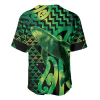 Humpback Whale Matariki New Zealand Baseball Jersey NZ Maori Paikea Poutama Luxury Green LT14 - Polynesian Pride