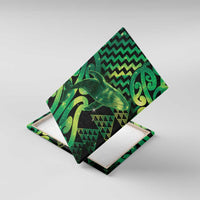 Humpback Whale Matariki New Zealand Canvas Wall Art NZ Maori Paikea Poutama Luxury Green LT14 With Frame Green - Polynesian Pride