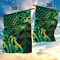 Humpback Whale Matariki New Zealand Garden Flag NZ Maori Paikea Poutama Luxury Green LT14 - Polynesian Pride