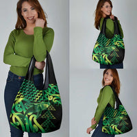 Humpback Whale Matariki New Zealand Grocery Bag NZ Maori Paikea Poutama Luxury Green LT14 - Polynesian Pride