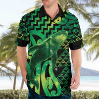 Humpback Whale Matariki New Zealand Hawaiian Shirt NZ Maori Paikea Poutama Luxury Green LT14 - Polynesian Pride