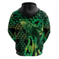 Humpback Whale Matariki New Zealand Hoodie NZ Maori Paikea Poutama Luxury Green LT14 - Polynesian Pride