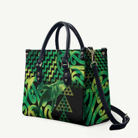 Humpback Whale Matariki New Zealand Leather Bag NZ Maori Paikea Poutama Luxury Green LT14 Green - Polynesian Pride