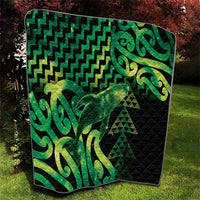 Humpback Whale Matariki New Zealand Quilt NZ Maori Paikea Poutama Luxury Green LT14 - Polynesian Pride