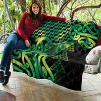 Humpback Whale Matariki New Zealand Quilt NZ Maori Paikea Poutama Luxury Green LT14 - Polynesian Pride