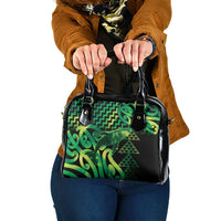 Humpback Whale Matariki New Zealand Shoulder Handbag NZ Maori Paikea Poutama Luxury Green LT14 One Size Green - Polynesian Pride