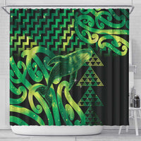Humpback Whale Matariki New Zealand Shower Curtain NZ Maori Paikea Poutama Luxury Green LT14 - Polynesian Pride