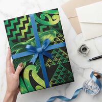 Humpback Whale Matariki New Zealand Wrapping Paper NZ Maori Paikea Poutama Luxury Green LT14 - Polynesian Pride