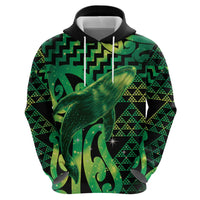 Humpback Whale Matariki New Zealand Zip Hoodie NZ Maori Paikea Poutama Luxury Green LT14 - Polynesian Pride