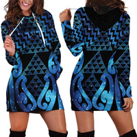 Taniko Motifs Matariki New Zealand Hoodie Dress NZ Niho Taniwha Poutama LT14 - Polynesian Pride
