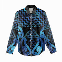 Taniko Motifs Matariki New Zealand Women Casual Shirt NZ Niho Taniwha Poutama LT14 - Polynesian Pride