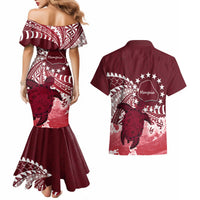 Cook Islands Mangaia Gospel Day Couples Matching Mermaid Dress and Hawaiian Shirt Polynesian Art With Sea Turtle LT14 - Polynesian Pride