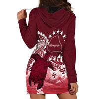 Cook Islands Mangaia Gospel Day Hoodie Dress Polynesian Art With Sea Turtle LT14 - Polynesian Pride