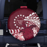 Cook Islands Mangaia Gospel Day Spare Tire Cover Polynesian Art With Sea Turtle LT14 - Polynesian Pride