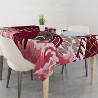 Cook Islands Mangaia Gospel Day Tablecloth Polynesian Art With Sea Turtle