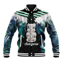 Aotearoa Korowai Motif Baseball Jacket Hei Tiki Poutama Maori Pattern